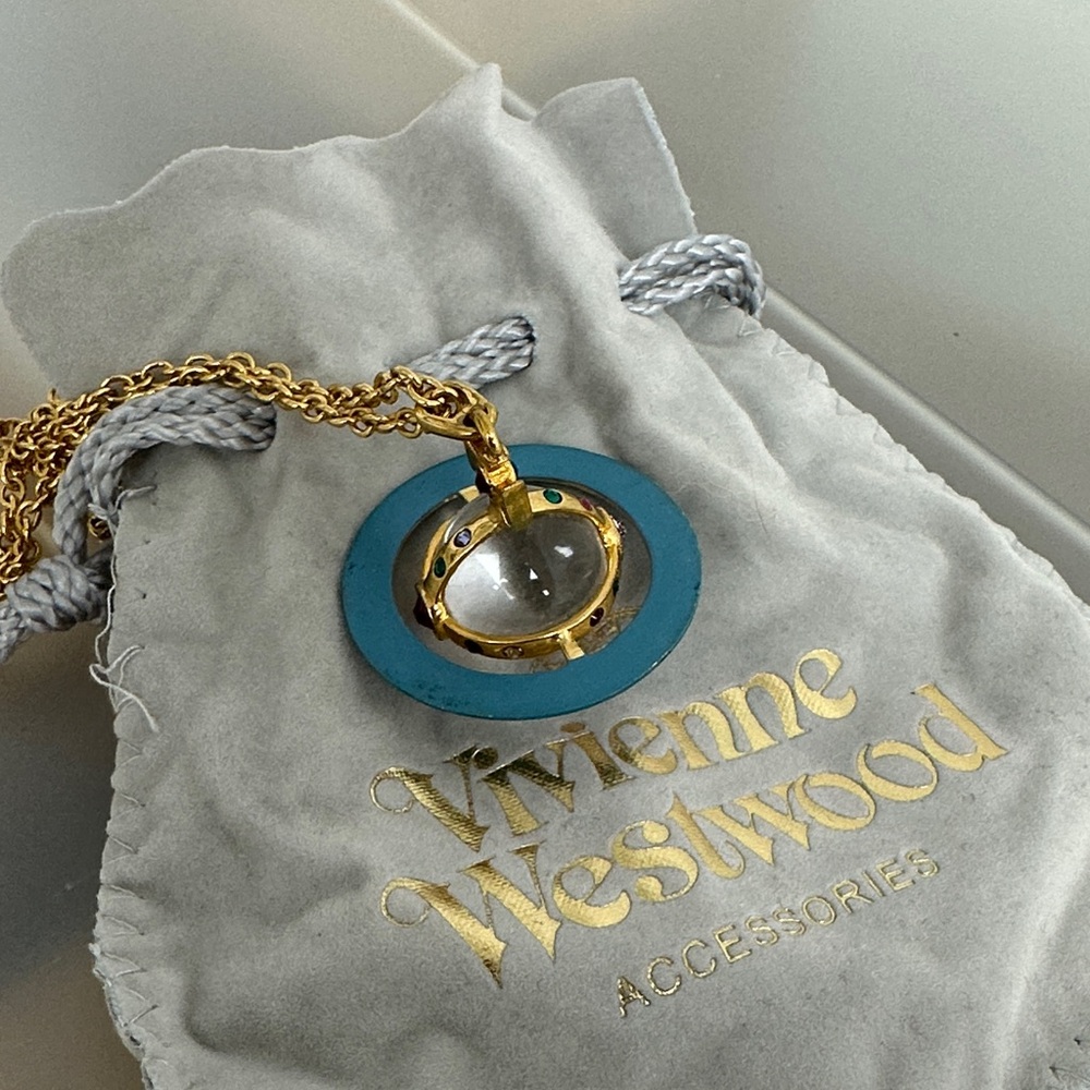 Vivienne Westwood Gold and Teal Necklace